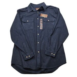 Mountain Ridge Flannel Shirt‎ Mens XLT Navy Blue Long Sleeve Button Casual NEW